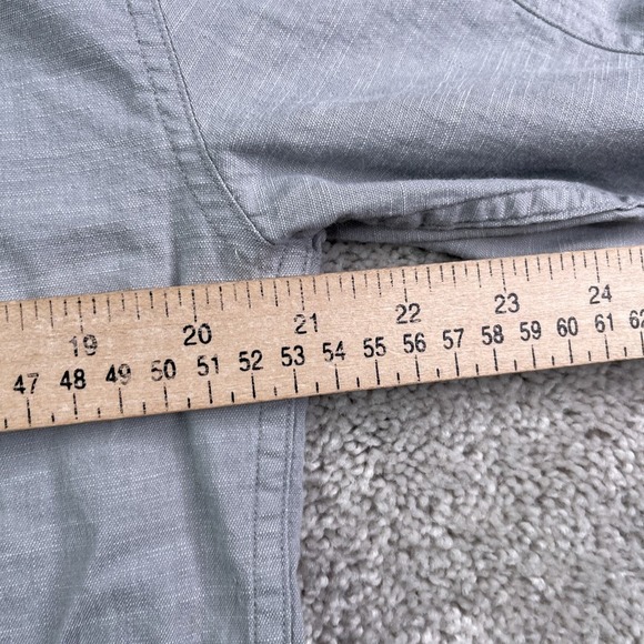 Criquet Shirt Mens Medium Grey Cotton Tencel Stretch Button Up Pockets - Picture 9 of 12